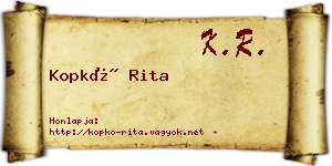 Kopkó Rita névjegykártya