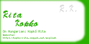 rita kopko business card