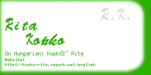 rita kopko business card